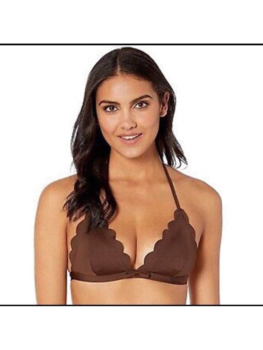 𝅺kate Spade Scalloped Edge Triangle Bikini Top NWT